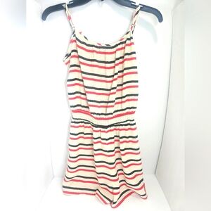 H&M Women short pants romper, Size 8, Color: Beige, red and black